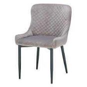 RRP £170 Boxed Pair Of Finnick Light Grey Designer Dining Chairs (Appraisals Available On