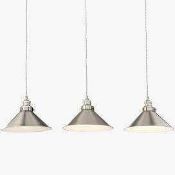 RRP £175 Boxed John Lewis And Partners Croft Collection Tobias 3 Light Dinner Pendant Light (625576)