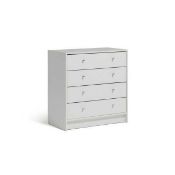 RRP £70 White Wooden Chest Of 4 Drawers (Appraisals Available On Request) (Pictures For Illustration