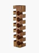 RRP £125 Boxed John Lewis And Partners Natural Handcrafted Solid Wooden Wine Rack (546394) (