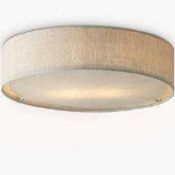 RRP £80 Boxed John Lewis And Partners Samantha Linen Shade Flush Ceiling Light (4857519) (Appraisals