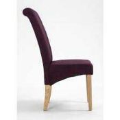 RRP £130 Boxed Pair Of Purple Fabric Designer Dining Chairs (Appraisals Available On Request) (