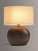 RRP £75 Boxed John Lewis And Partners Alexandra Ceramic Base Linen Mix Shade Table Lamp (482544) (