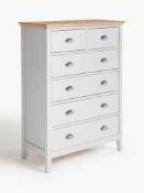 RRP £600 Boxed John Lewis And Partners Albany Grey And Oak 6 Drawer Chest Of Drawers (305307) (