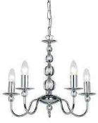 RRP £120 Boxed Meeva 5 Light Chandelier Ceiling Light (Appraisals Available On Request) (Pictures