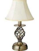 RRP £90 Lot To Contain 3 Boxed Assorted Lighting Items To Include Antique Brass Bali Table Lamps And