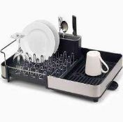 RRP £75 Boxed Joseph Joseph Extend Steel Expandable Dishrack With Draining Spout (50677) (Appraisals