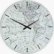 RRP £70 Lot To Contain 2 Boxed John Lewis And Partners Mirrored Map Of The World Wall Clocks (