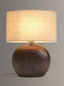 RRP £75 Boxed John Lewis And Partners Alexandra Ceramic Base Linen Mix Shade Table Lamp (614214) (