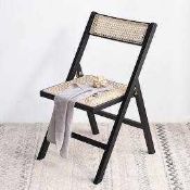 RRP £100 Black Wooden Wicker Folding Dining Chair (573214) (Appraisals Available On Request) (