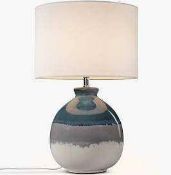 RRP £95 Boxed John Lewis And Partners Martha Ceramic Base Linen Shade Table Lamp (668256) (