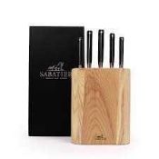 RRP £275 Boxed Sabatier 5 Piece Knife Block Set (577399) (Appraisals Available On Request) (Pictures