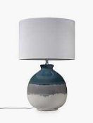 RRP £95 Boxed John Lewis And Partners Marth Ceramic Base Linen Shade Table Lamp (605125) (Appraisals