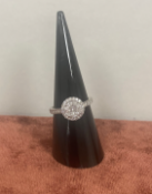RRP £4000 Diamond Round Halo Cluster Ring/Pendant .80ct Diamonds. 4.35 of 18k White Gold (Appraisals