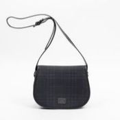 RRP £430 Burberry Crossbody Flap Black/Navy Blue Shoulder Bag AAR7907 (Bags Are Not On Site,