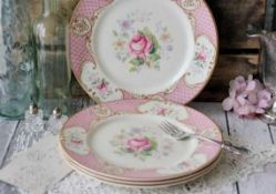 (Jb) RRP £145 Lot To Contain 24 Brand New Boxed High End Department Store Rose Garden Dinner Plates