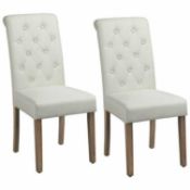 RRP £120 Boxed Set Of 2 Beige Designer Dining Chairs (Appraisals Available On Request) (Pictures For