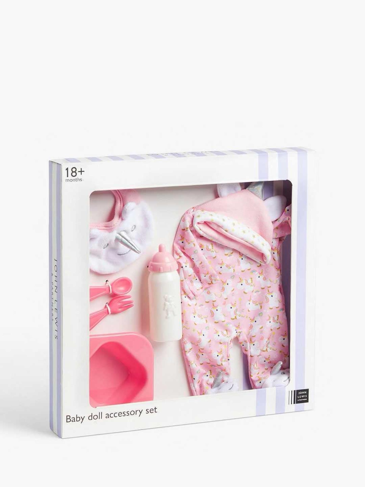RRP £150 Lot To Contain 10 Boxed John Lewis And Partners Baby Doll Accessories Sets And Dolls