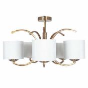 RRP £100 Lot To Contain 2 Assorted Ceiling Lights To Include Pacific Satin Brass Finish Curved