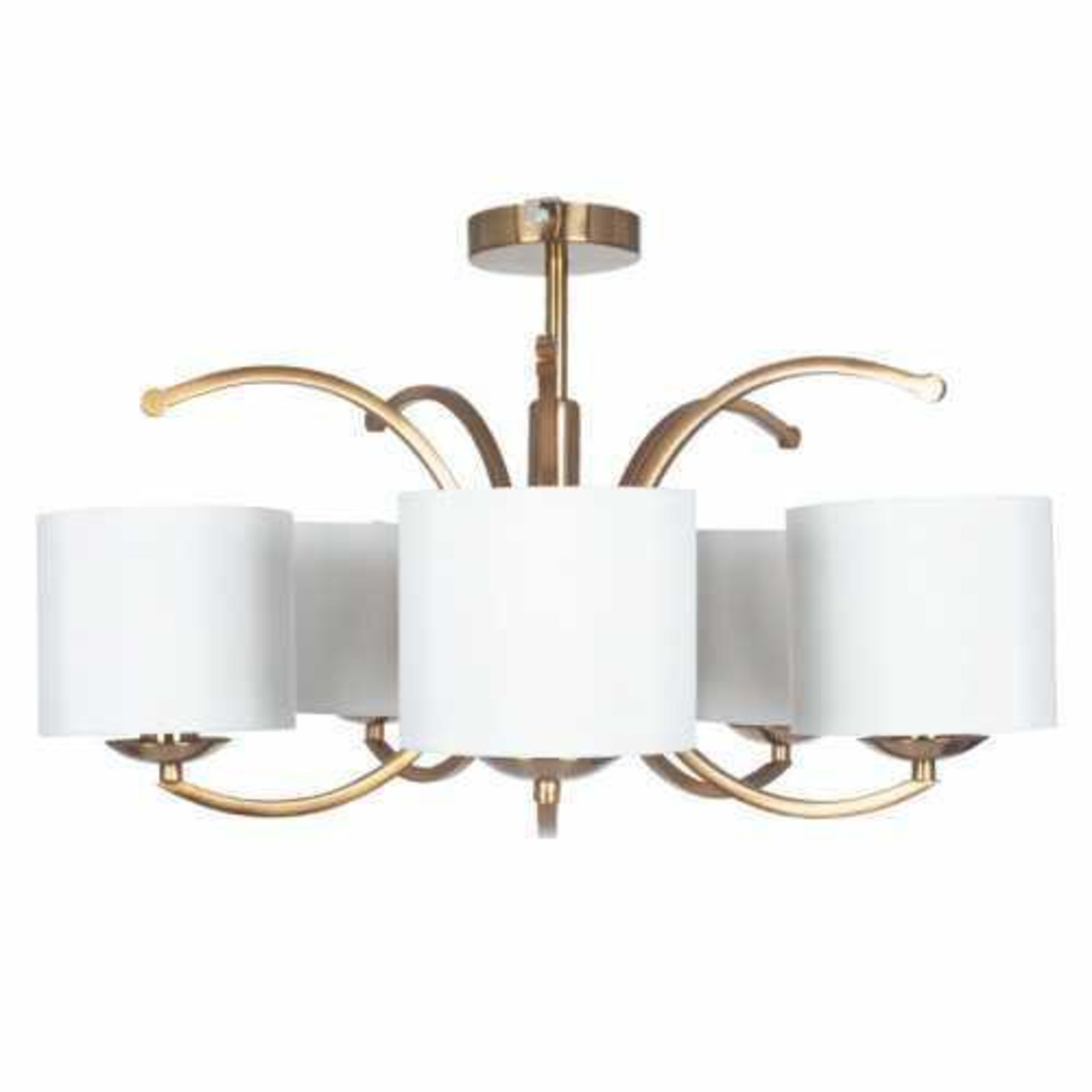 RRP £100 Lot To Contain 2 Assorted Ceiling Lights To Include Pacific Satin Brass Finish Curved