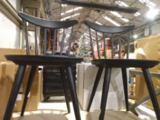 RRP £120 Lot To Contain 2 John Lewis And Partners Anyday Black Spindle Back Designer Dining