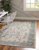 RRP £100 Blue And Cream120X170Cm Large Hard-Wearing Designer Floor Rug (Appraisals Available On