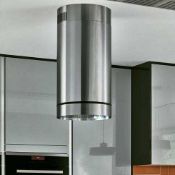 RRP £100 Stainless Steel Cylinder Island Cooker Hood (Appraisals Available On Request) (Pictures For