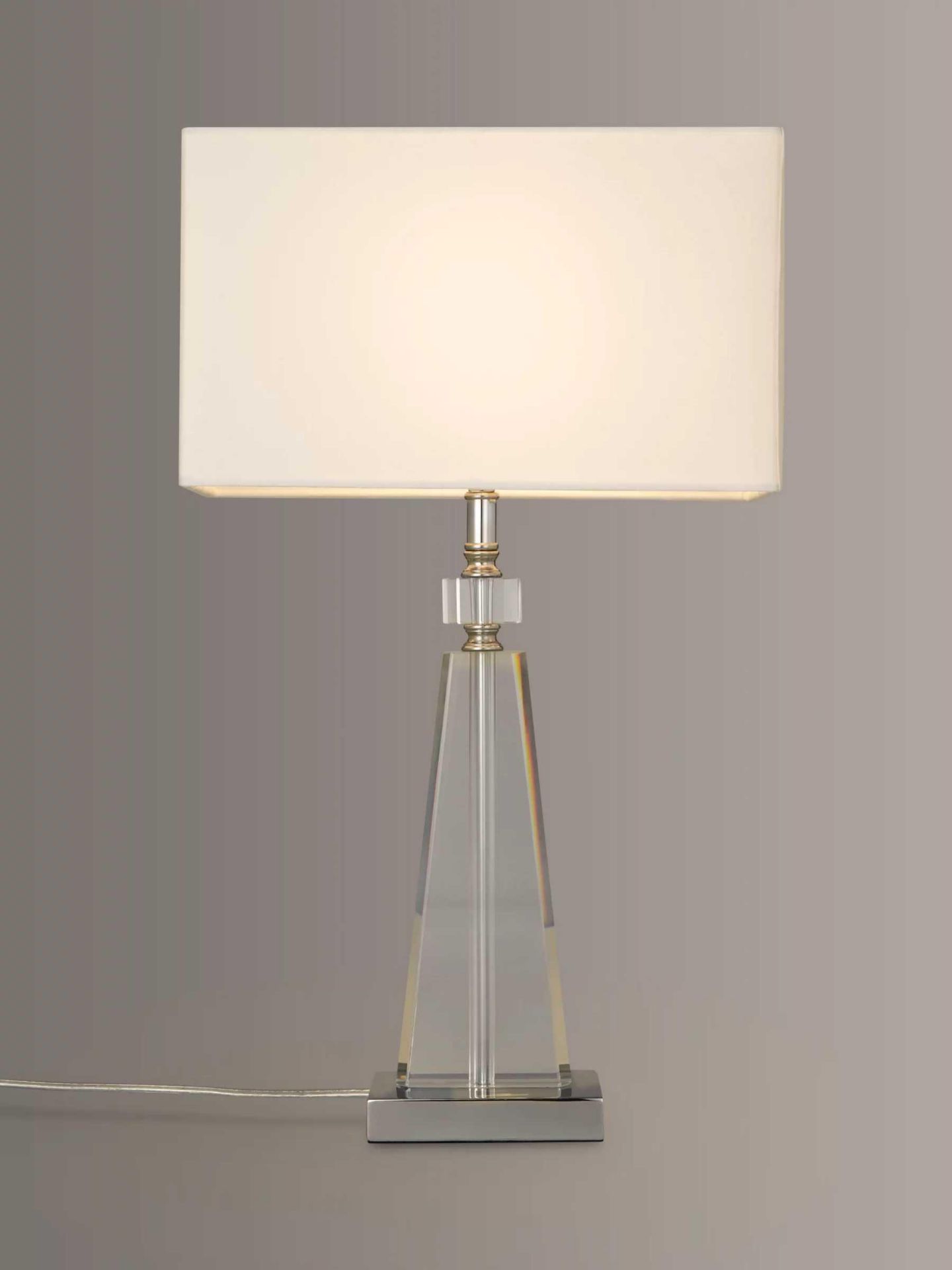 RRP £95 Boxed John Lewis And Partners Trisha Crystal Base Polished Table Lamp (No Ta Id) (Appraisals