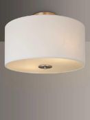 RRP £100 Boxed Jamieson Semi Flush Satin Nicol Finish Ceiling Light (63136) (Appraisals Available On