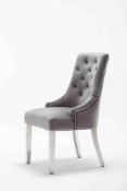 RRP £120 Boxed Knights Bridge Cream French Velvet Dining Chair (Appraisals Available On Request) (