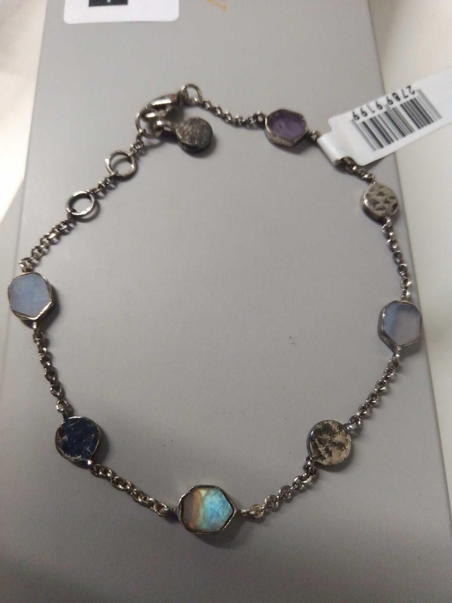 RRP £60 Bagged Silver And Multicoloured Bracelet (8.080) (Appraisals Available On Request) (Pictures