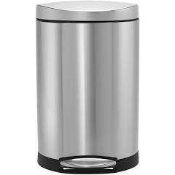 RRP £65 Boxed Simplehuman 10 Litre Semi Round Step Can (358675) (Appraisals Available On Request) (