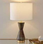 RRP £120 Boxed John Lewis Faye Table Lamp With A Green Glass Base (23.110) (Appraisals Available