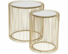 RRP £105 Boxed Set Of 2 Wire Side Tables (116856) (Appraisals Available On Request) (Pictures For