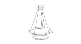 RRP £130 Boxed John Lewis Hexagonal Integrated Led Pendant With A Satin Nickel Finish (Appraisals