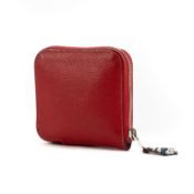 RRP £280 Hermes Silk'in Coin Purse Red Grade A AAP2482 (Bags Are Not On Site, Please Email For
