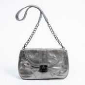 RRP £315 Burberry Blue Label Chain Flap Bag In Metallic Silver AAR7924 (Bags Are Not On Site, Please