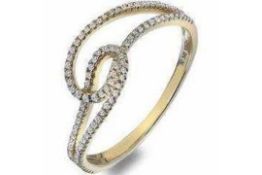 RRP £290 Hot Diamonds Flow Ladies Gold Ring (25.225) (Appraisals Available On Request) (Pictures For