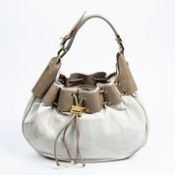 RRP £430 Burberry Large Drawstring Hobo Bag Shoulder Bag In Gray/Artichoke AAR7927 (Bags Are Not