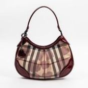 RRP £395 Burberry Heart Hobo Shoulder Bag In Beige/Maroon AAR7754 (Bags Are Not On Site, Please