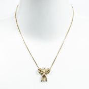 RRP £250 Dior Rhinestone Ribbon Necklace Gold Grade AB AAR8222 (Bags Are Not On Site, Please Email