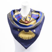 RRP £380 Hermes Silk Scarf Blue/Gold/Electric Blue/Black Grade A AAR3987 (Bags Are Not On Site,