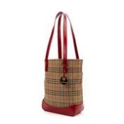 RRP £395 Burberry Front Pocket Tall Tote Shoulder Bag In Beige/Red AAR3352 (Bags Are Not On Site,