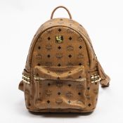 RRP £540 MCM Stark Side Studs Backpack Cognac Grade A AAQ6526 (Bags Are Not On Site, Please Email