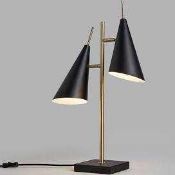 RRP £90 Boxed John Lewis And Partners Conic 2 Light Table Lamp (Appraisals Available On Request) (