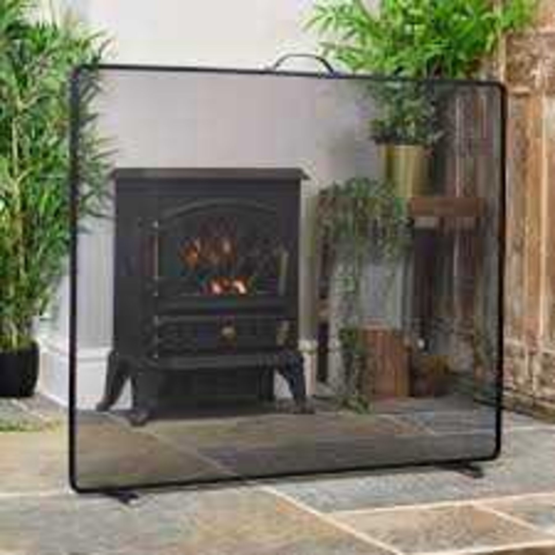 RRP £120 Boxed Iron Clay Square Fire Screen (467292) (Appraisals Available On Request) (Pictures For