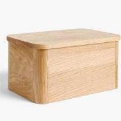 RRP £130 Lot To Contain 2 John Lewis And Partners Solid Oak Breadbins (470481) (412396) (