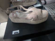 RRP £75 Boxed Pair Of John Lewis And Partners Laine Size Eu 38 Ladies Pink Wedge Shoes (41.192) (