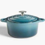 RRP £80 Boxed John Lewis And Partners Cast Iron 28Cm Casserole Dish With Lid (81348150) (