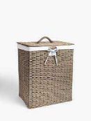 RRP £70 John Lewis And Partners Grey Rattan Laundry Basket (362558) (Appraisals Available On